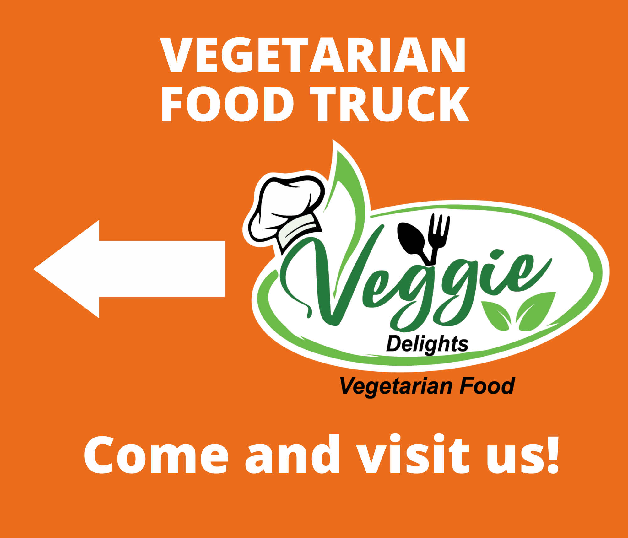 VeggieDelights orange sign design